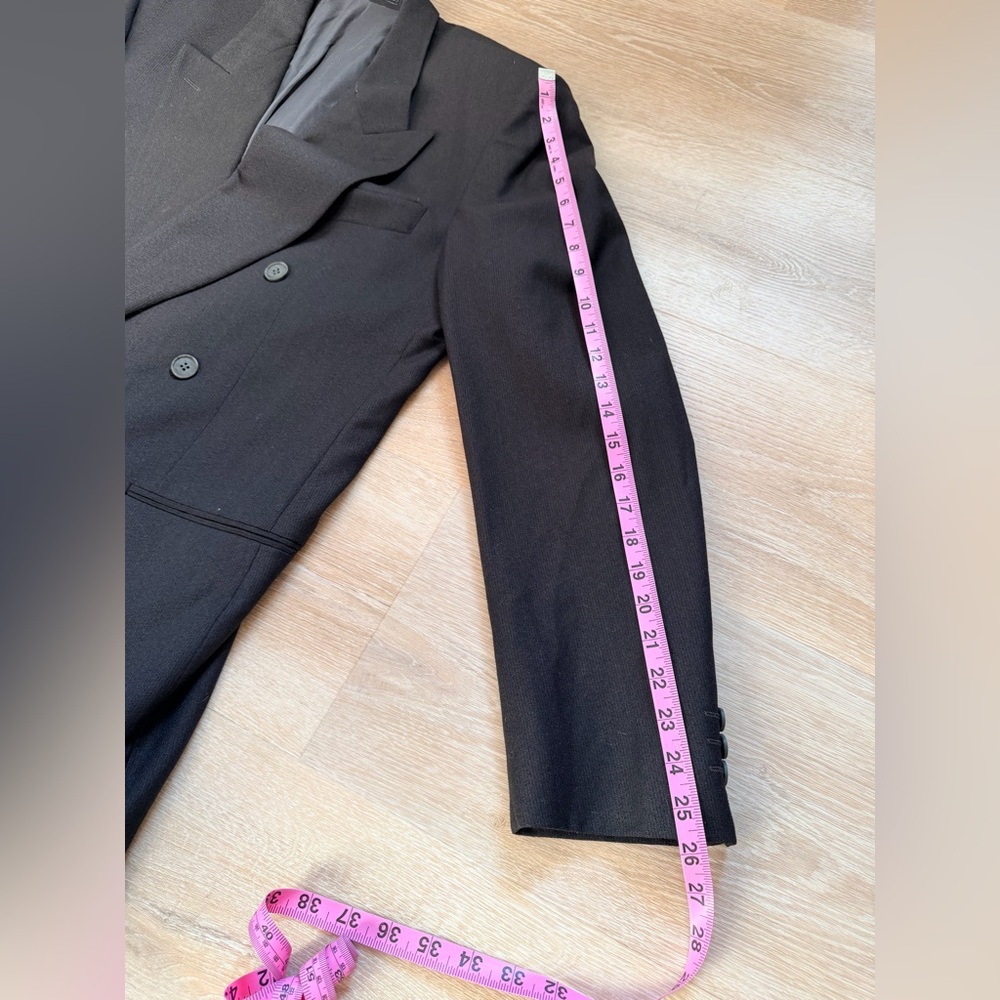 Vintage 90s Yves Saint Laurent YSL Wool Double-Breasted Blazer XL Repair Project - Picture 12 of 14